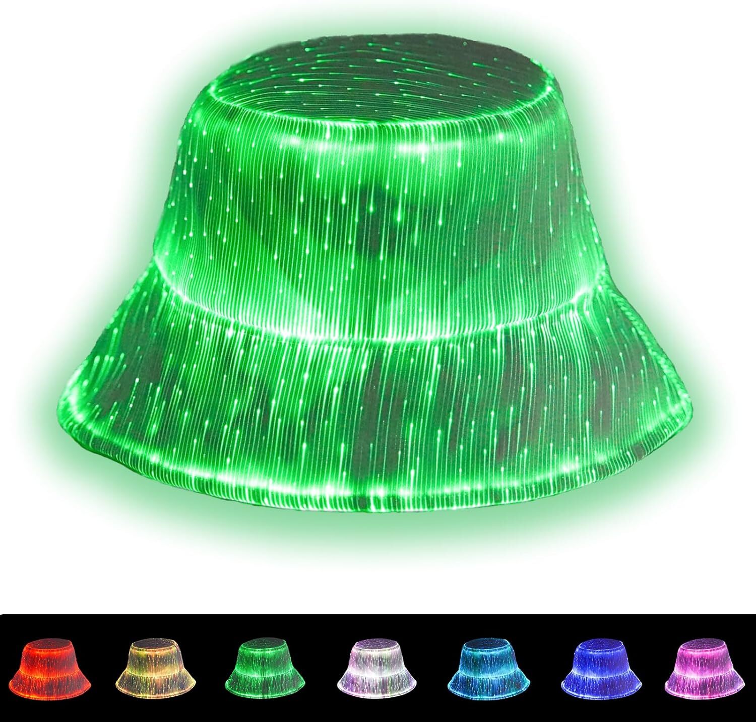 Stylish and Cool LED Fisherman's Hats Party Hats Fashionable High Tech Fiber Optic Glowing Hats Outdoor Trendy LED Hats