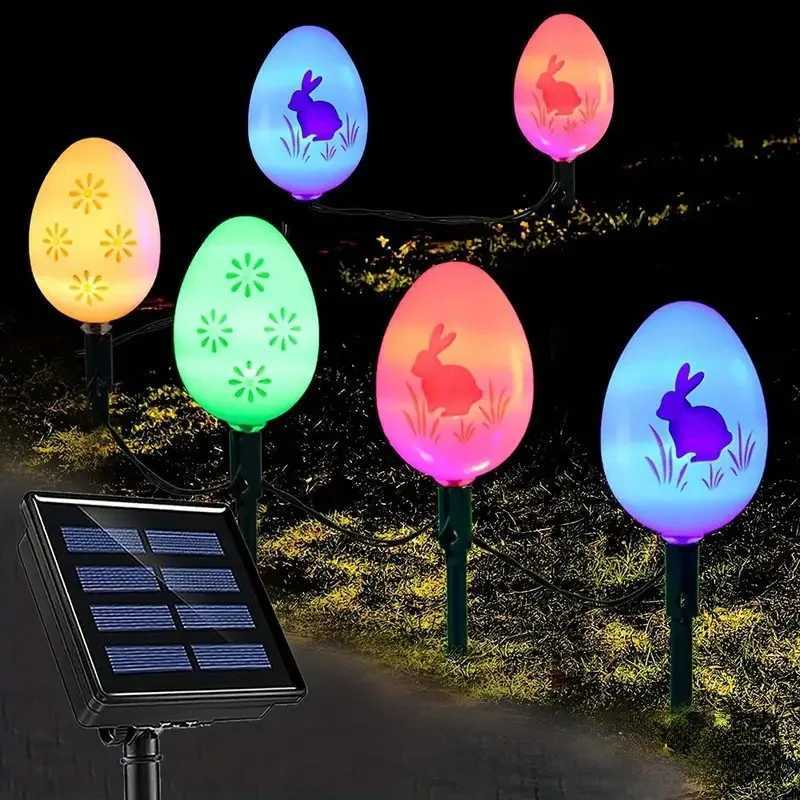 Solar Egg Pathway Lights for Outdoor Easter Decor Waterproof Glow Easter Eggs Exterior Porch Lawn Yard Garden Lighting H260316