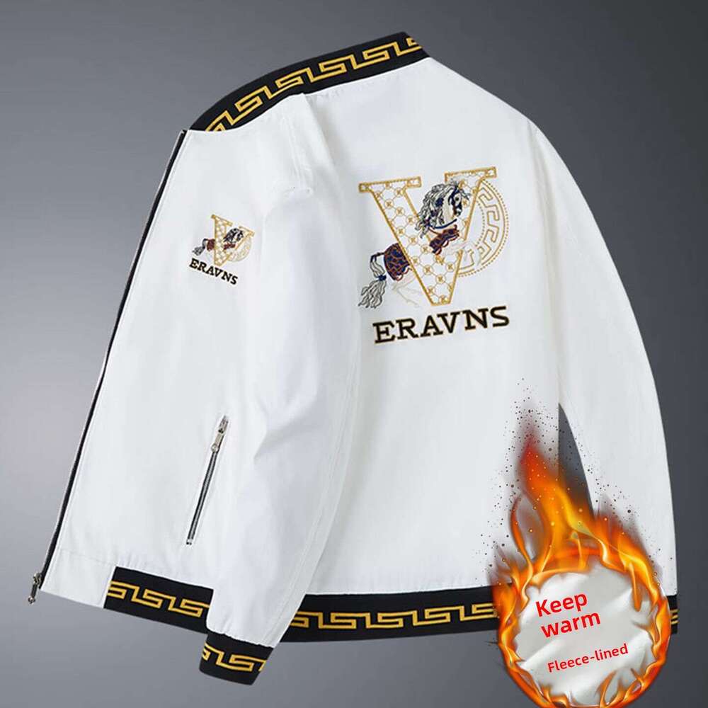 Embroidered Jacket For Men, New Trendy Heavy-Duty European Style Fashion Baseball Jacket, Men's Coat