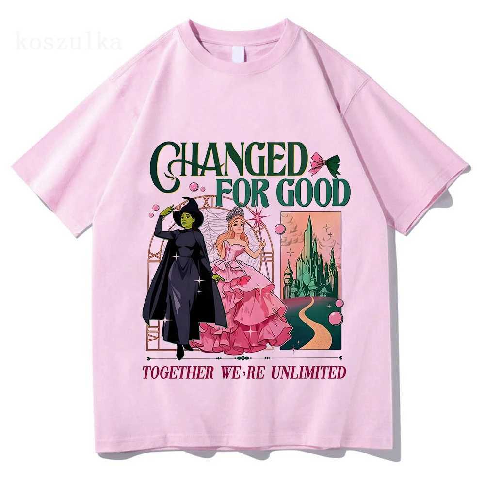 Wicked for Good The Soundtrack Tshirts Cotton Short Sleeve Loose Women T-shirt Fashion Loose Unisex Streetwear Graphic T Shirt M260317