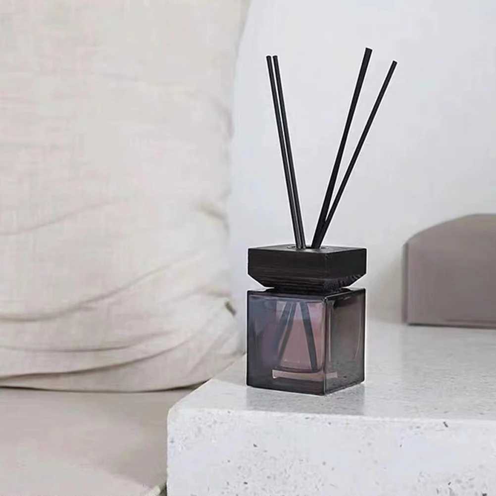 100ml Empty Aroma Diffuser Bottle Diffuser Sticks With Essential Oils Set Square Fragrance Diffuser Bottle Rattan Aroma Bottle D260317