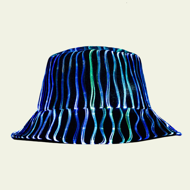 Luminous hat, popular cross-border item, glowing for music festivals and Halloween, foreign trade sun-shading fisherman hat
