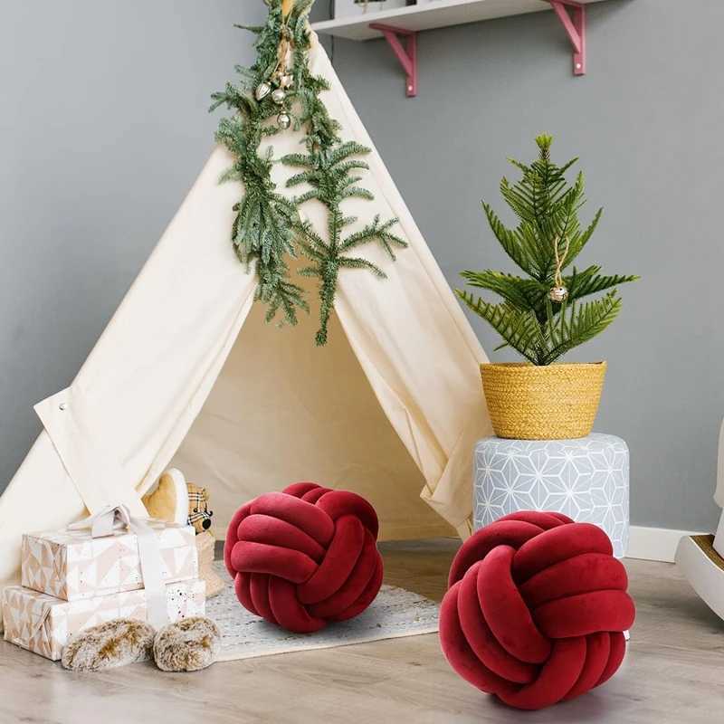 Lilac Aesthetic Knot Globe Plush Cushion Nordic Ball Stuffed Pillow Sofa Decorative Throw Pillow Soft Sleeping Back Cushion D260317