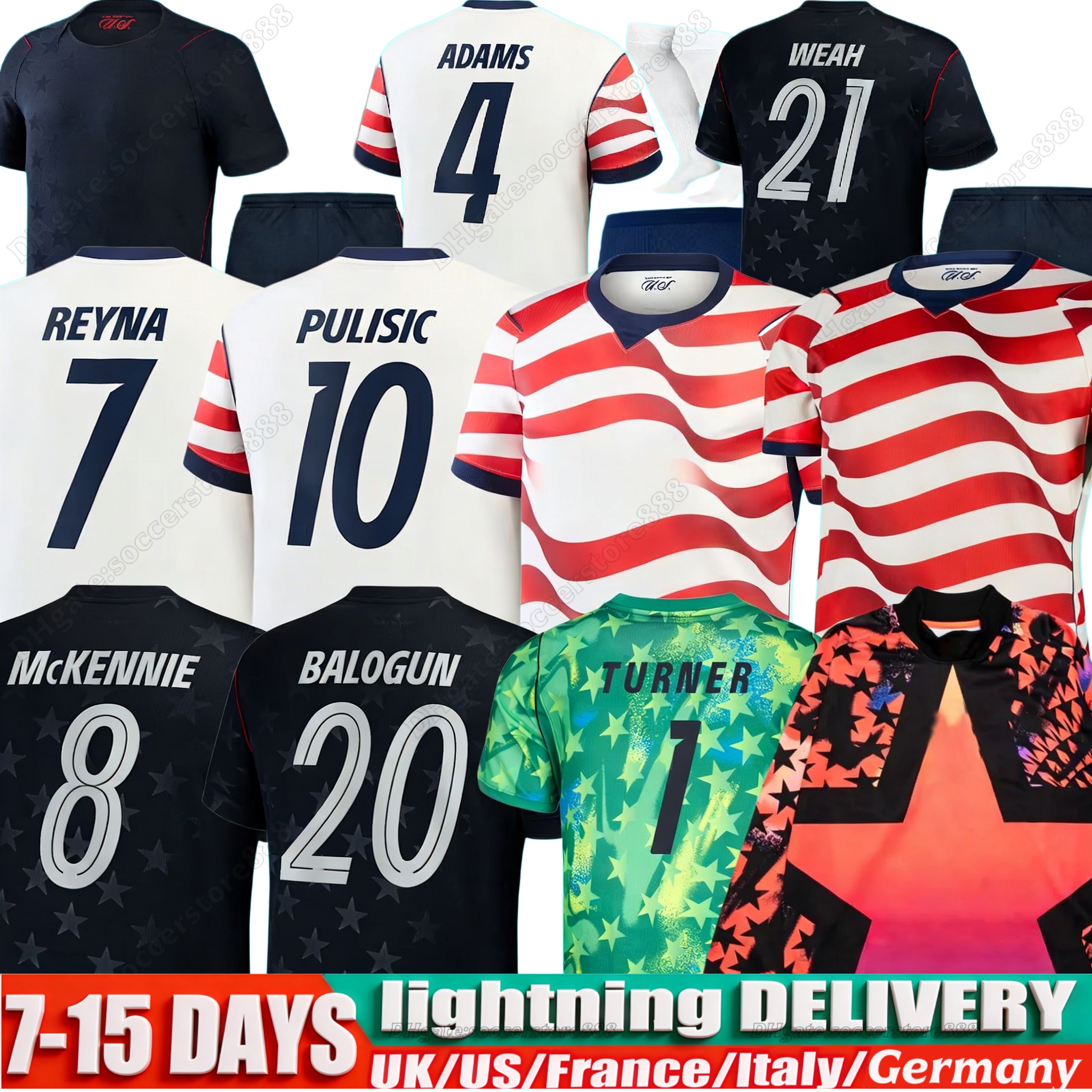 25 26 USMNT Soccer Jerseys PULISIC 2026 Woman Kids Kit 2025 Home Away Football Shirts Men Player Version SMITH MORGAN USAS BALOGUN MUSAH McKENNIE ADAMS