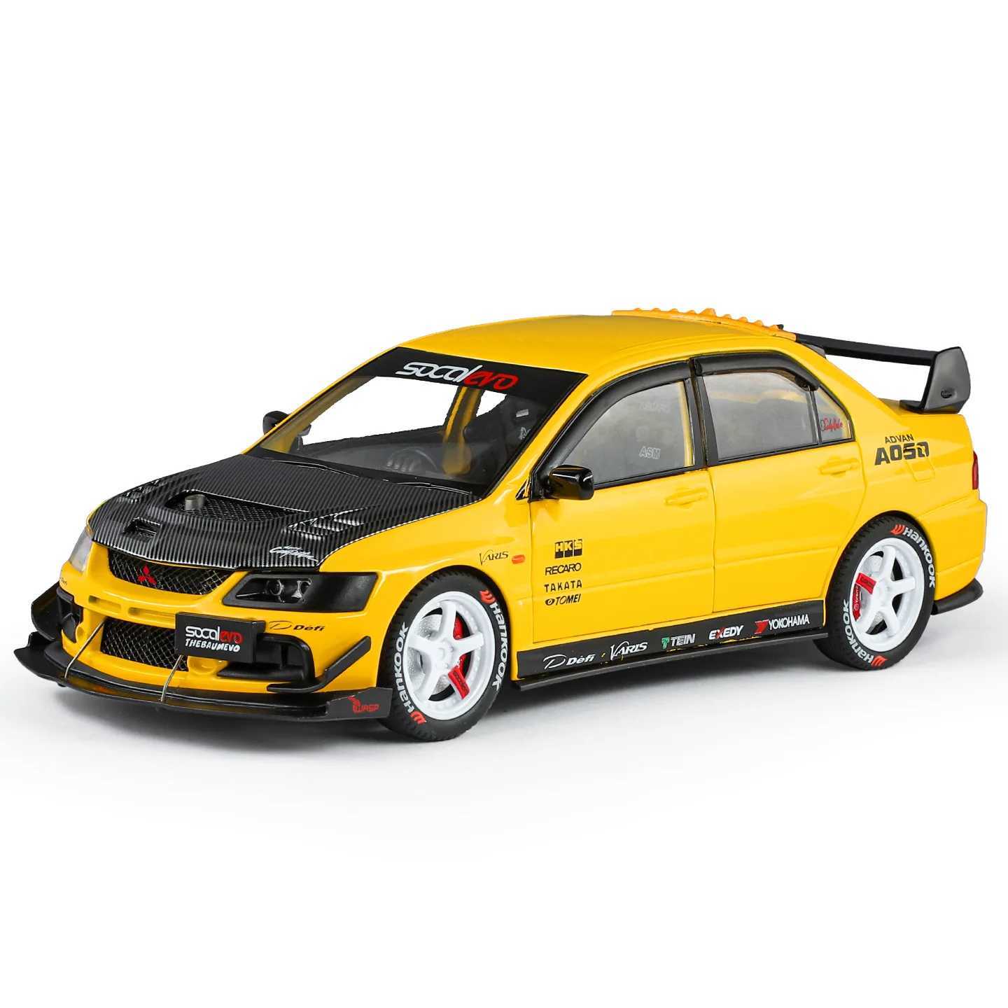 1 24 Mitsubishi EVO9 Modified Alloy Sound and Light Car Model Business Gift Meeting Room Decoration Toy Gift Collection D260317