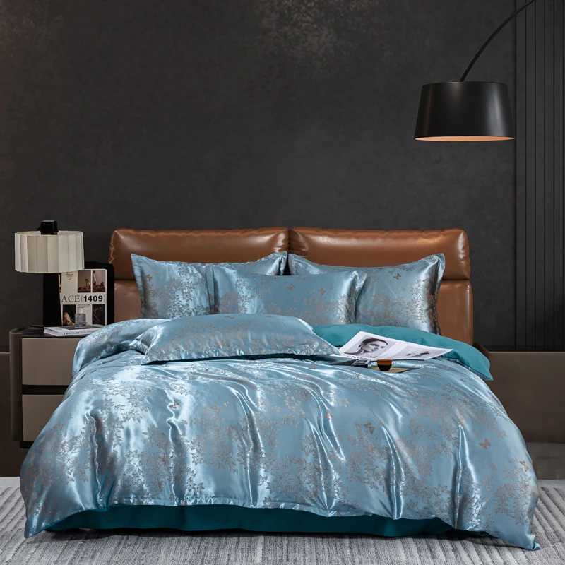 2025 new European light luxury jacquard four-piece set satin silk quilt cover bed sheet single double four-piece set D260317