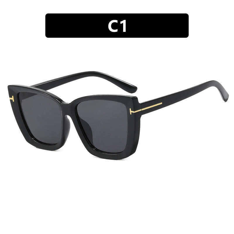Square T-Frame New Fashion European And American Casual Simple High-End Show Sunglasses Chunjinqiuli
