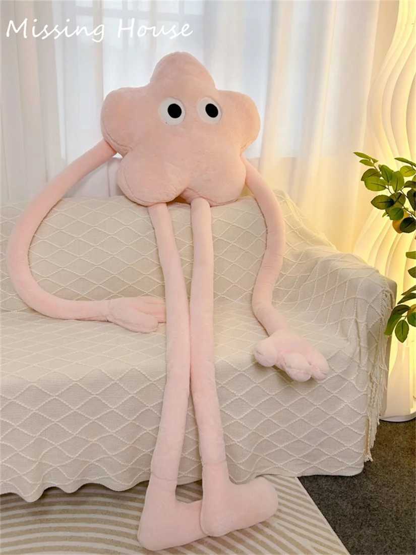 Funny Eyes Pink Star Flower Long Leg Arms Soft Pillow Cushion Cartoon Home Sofa Car Bedroom Cartoon Gift D260317