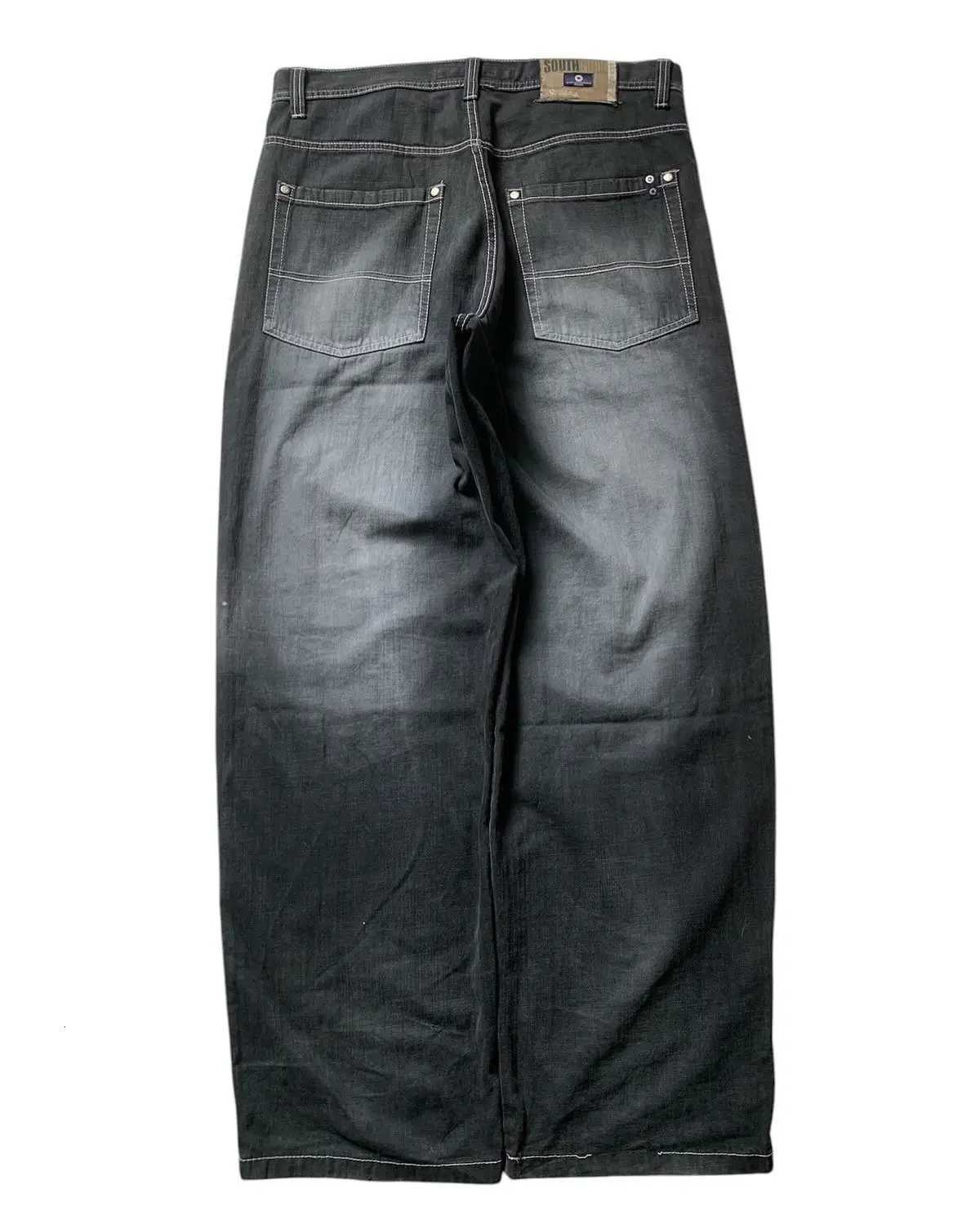 New Retro wash Jeans Loose Jeans Mens and Womens Y2K Harajuku Gothic Hip Hop Skateboard Pants Streetwear womenT260317