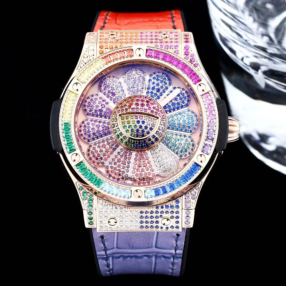 Classic Fusion Takashi Murakami Sapphire Rainbow Watch 507.JX.0800.RT.TAK21 45mm Luxury Mens Watch Cal.MHUB1214 Swiss Automatic Sapphire Crystal Designer Watches