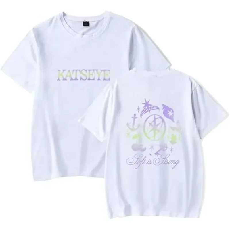 2025 Katseye Merch Distressed Tee Unisex Fashion Pop Music Short Sleeve Shirt Sweatwear Streetshirt Cool Summer T-Shirt Tops M260317