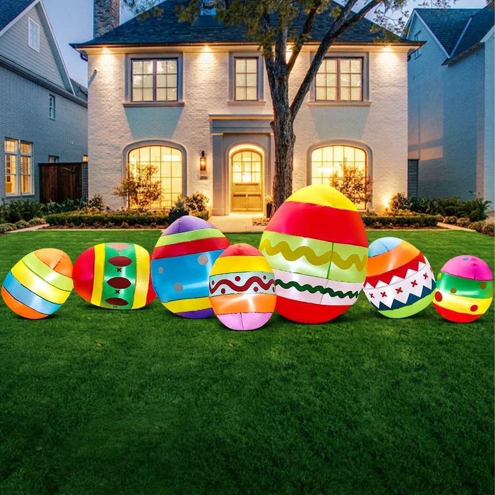 Easter Bunny Decoration for Home Outdoor Infalatable Rabbit Decor Party Garden Decor DIY Ornament with LED Light H260316