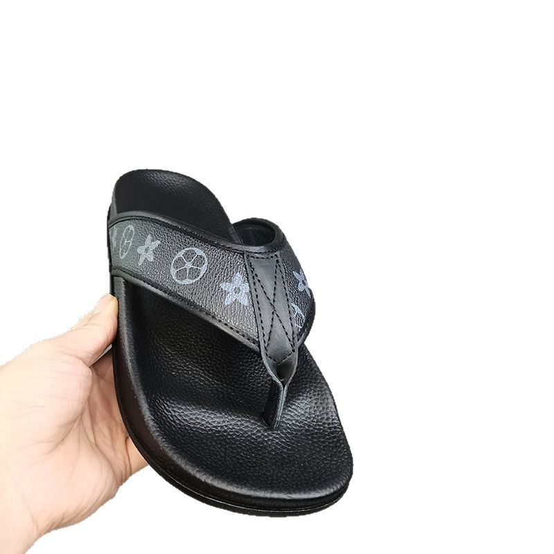 Men's Slippers Men's Flip Flops Household Shoes Men's Summer Beach Slippers Indoor or Outdoor Sports Men's Slippers Black Large