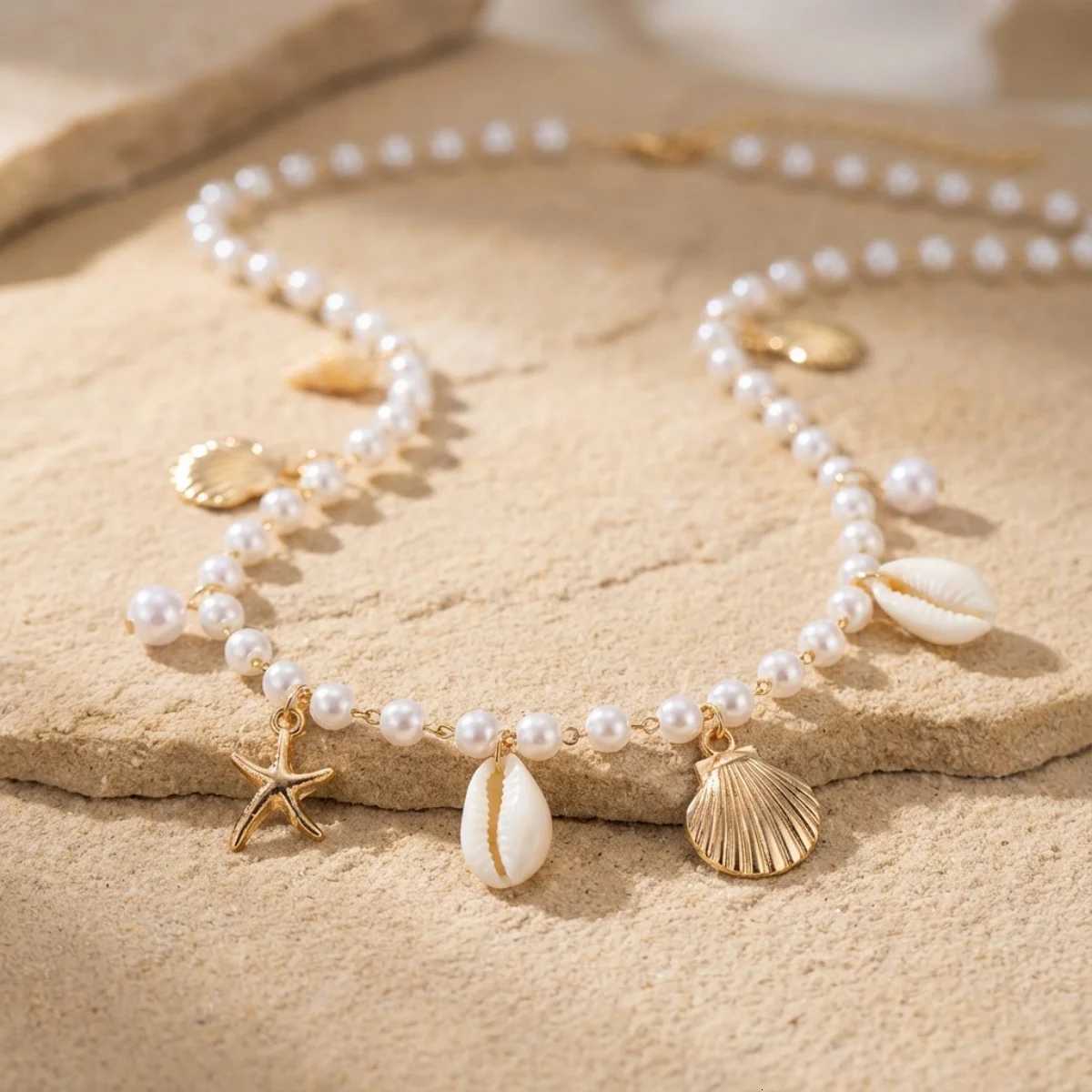 Metal Starfish Shell Imitation Pearl Waist Chain For Women Men Beach Fashion Summer Vacation Sea Star Belly Chain Body Jewelry H260316 - view 4