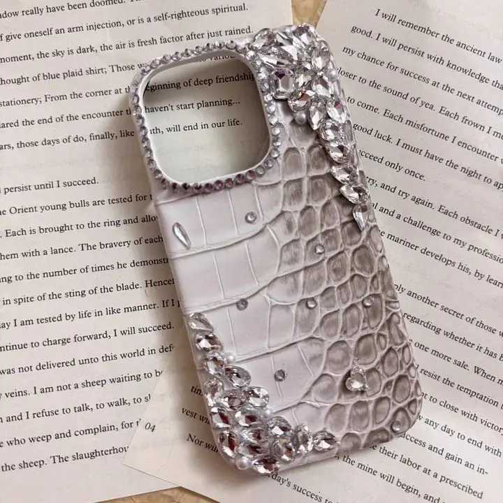 Luxury Glitter crocodile texture rhinestone For iphone 13 14 15 16 pro max 17 air case leather wan Anti-drop protective cover C260314