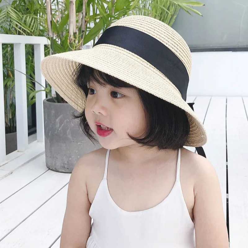 New Summer Parent-Child Straw Cap Women Flower Wreath Bowknot Bucket Hat Girls Outdoor Beach Travel Sunshade Sun Caps H260317 - view 4