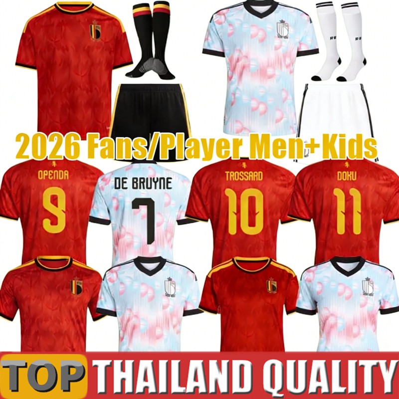 Belgium Jersey 2026 World Cup Soccer Jerseys DE BRUYNE R. LUKAKU E. HAZARD MERTENS BATSHUAYI TIELEMANS T.HAZARD Football Shirt 26 27 Uniform Men Woman Kids Kits Top