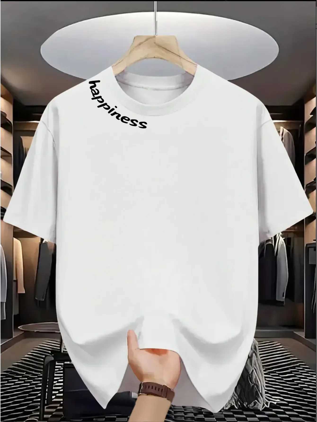 Summer Casual Trend Men T-shirt with Fashionable Earphone Pattern Simple Versatile Design Made 100 Pure Cotton Soft Material M260317