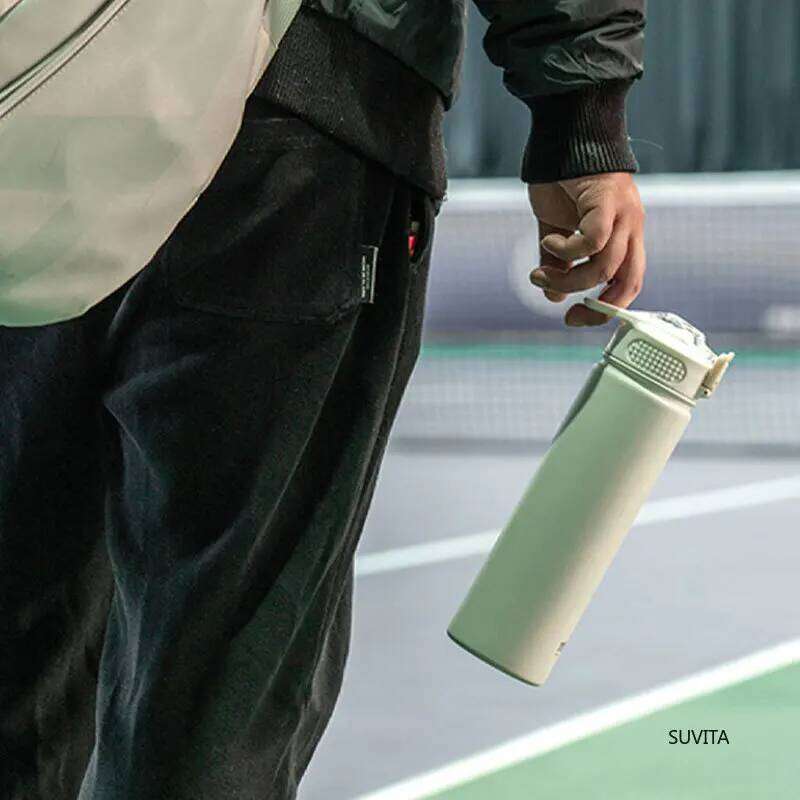 TYESO 600ML/750ML Thermos Water Bottle With Straw Stainless Steel Car Sports Cup Keeps Cold and Heat Thermal Travel Mug 26Y0317