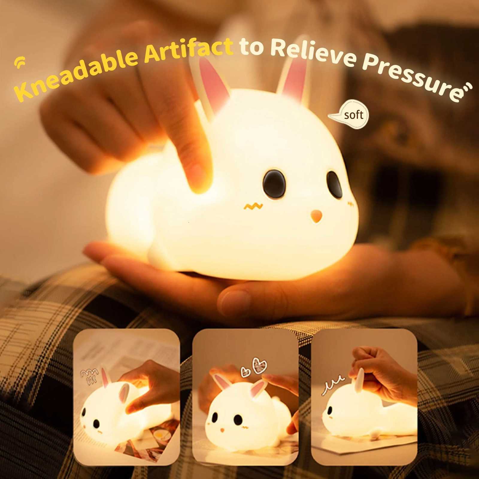 1 pc meng rabbit timing night lamp LED emergency light Room decoration mood light Boyfriend girlfriend holiday gift H260316