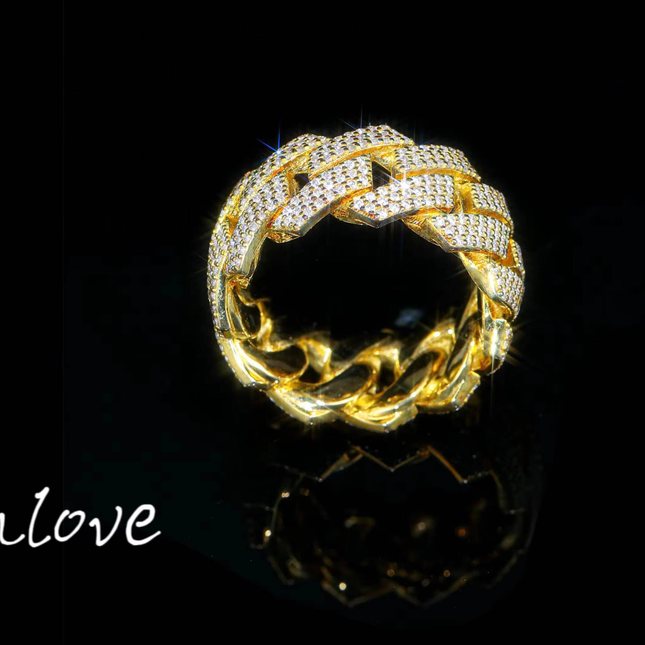 Custom Mens Ring 9K-24K Gold Luxury IGI Certified Lab-Grown Diamond Hip-Hop Style Jewellery for Weddings and Parties