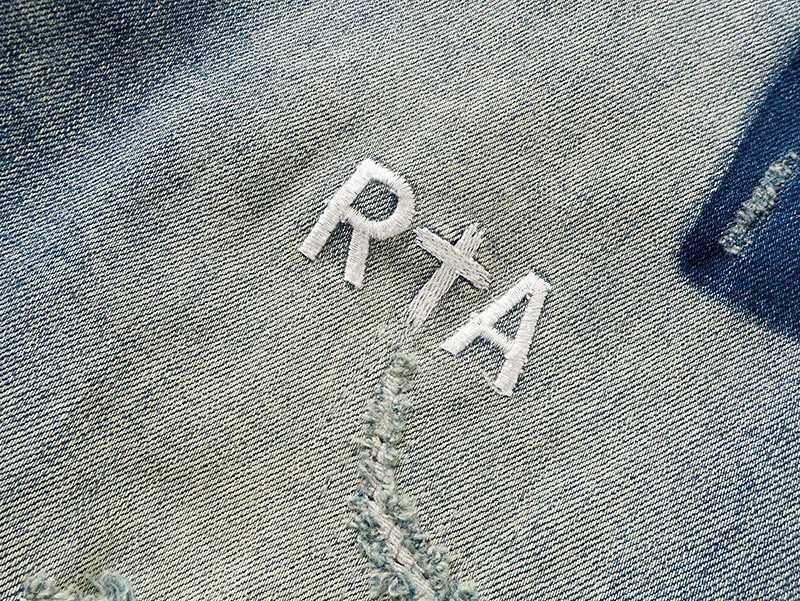 RTA Brand Mens Slim Fit Paint Graffiti Damaged Destroyed Hole Skinny Denim long Trouser Jeans Pants StreetwearT260316