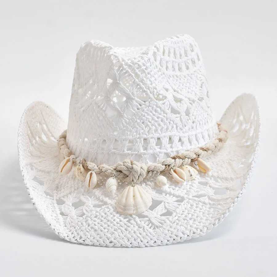Summer Hand Woven Straw Hat for Women Shell Decoration Holiday Beach Sun Hat Chapeu Panama Feminino H260317 - view 3