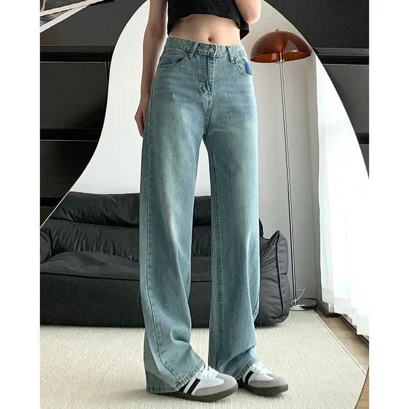 New Designer s High Waist Jeans Female Korean Classic Wide Leg Denim Trousers Women Fashion Casual Daily Pants M260317