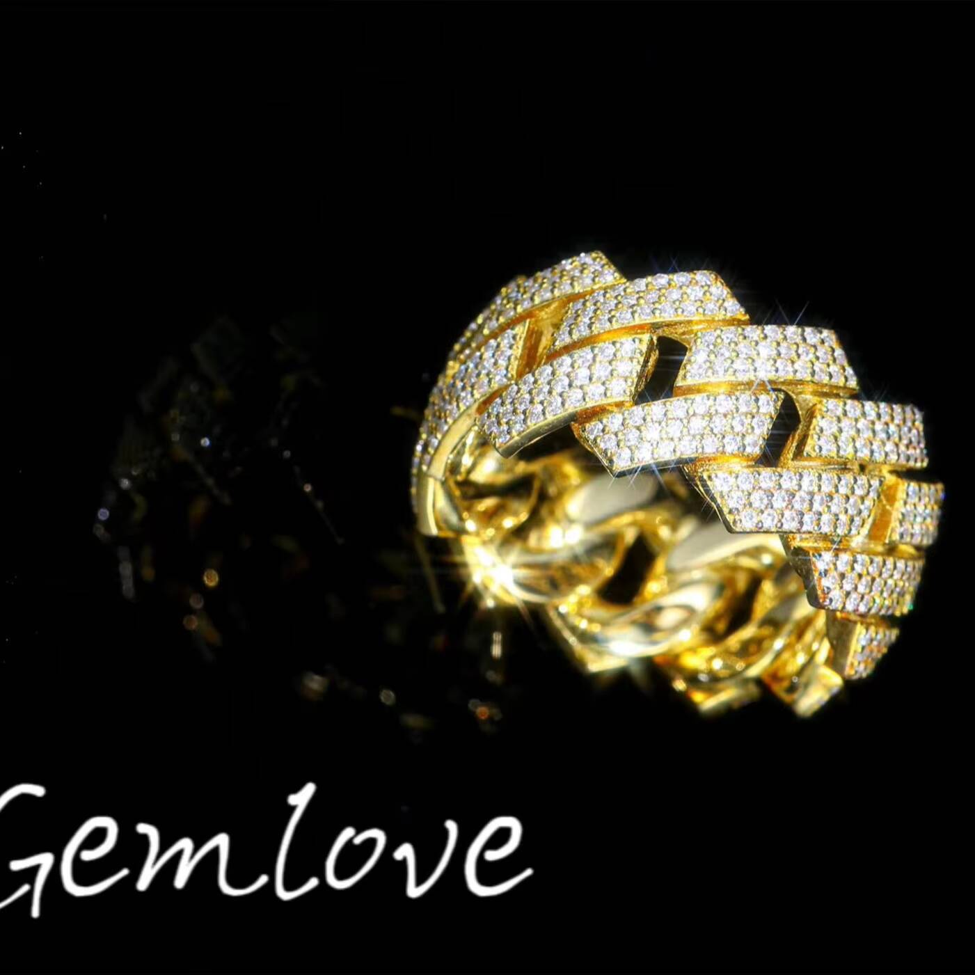 Custom Mens Ring 9K-24K Gold Luxury IGI Certified Lab-Grown Diamond Hip-Hop Style Jewellery for Weddings and Parties