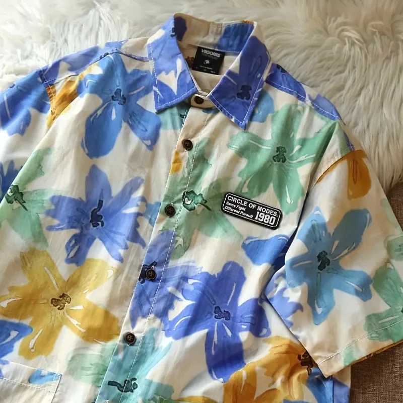 Mens Summer New Short sleeve Print Shirts Thin Beach Top Seaside Leisure Mens Essential Fashionable and comfortableClothes M260317