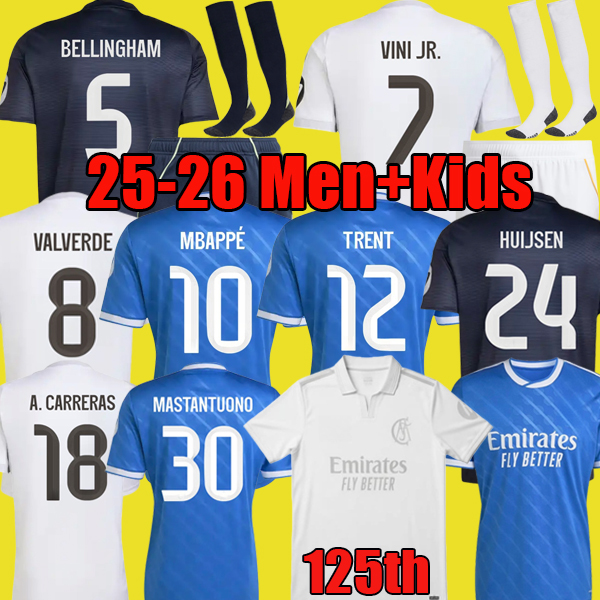 MBAPPE MASTANTUONO 25 26 soccer jersey BELLINGHAM football shirt VINI JR A.CARRERAS TRENT camiseta de futbol men kids kit set 2026 camisetas 125th Anniversary Kit