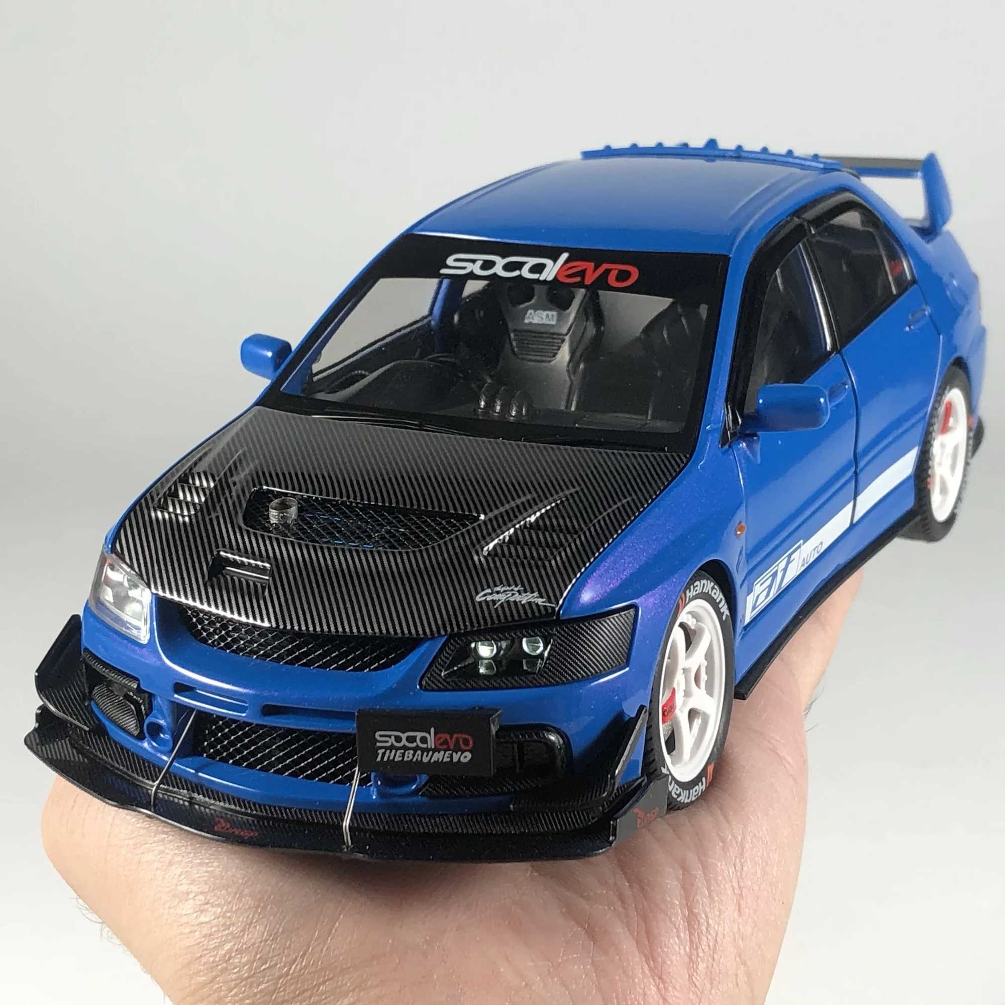 JDM 124 Mitsubish Lancer Evolution EVO9 Modified Version Alloy Metal Diecast Model Car Collectibles Hobby Display Ornaments Toy D260317