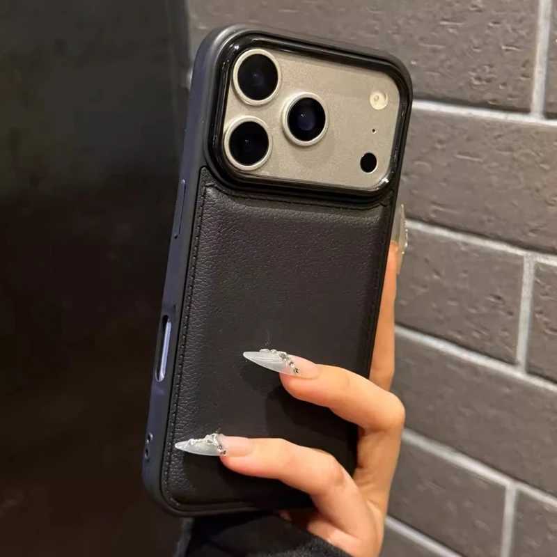 Luxury Drum Cortex Plain Phone Case For iPhone 11 12 13 14 15 16 17 Pro Max Plus 17 Air Shockproof Bumper Cases Cover C260314