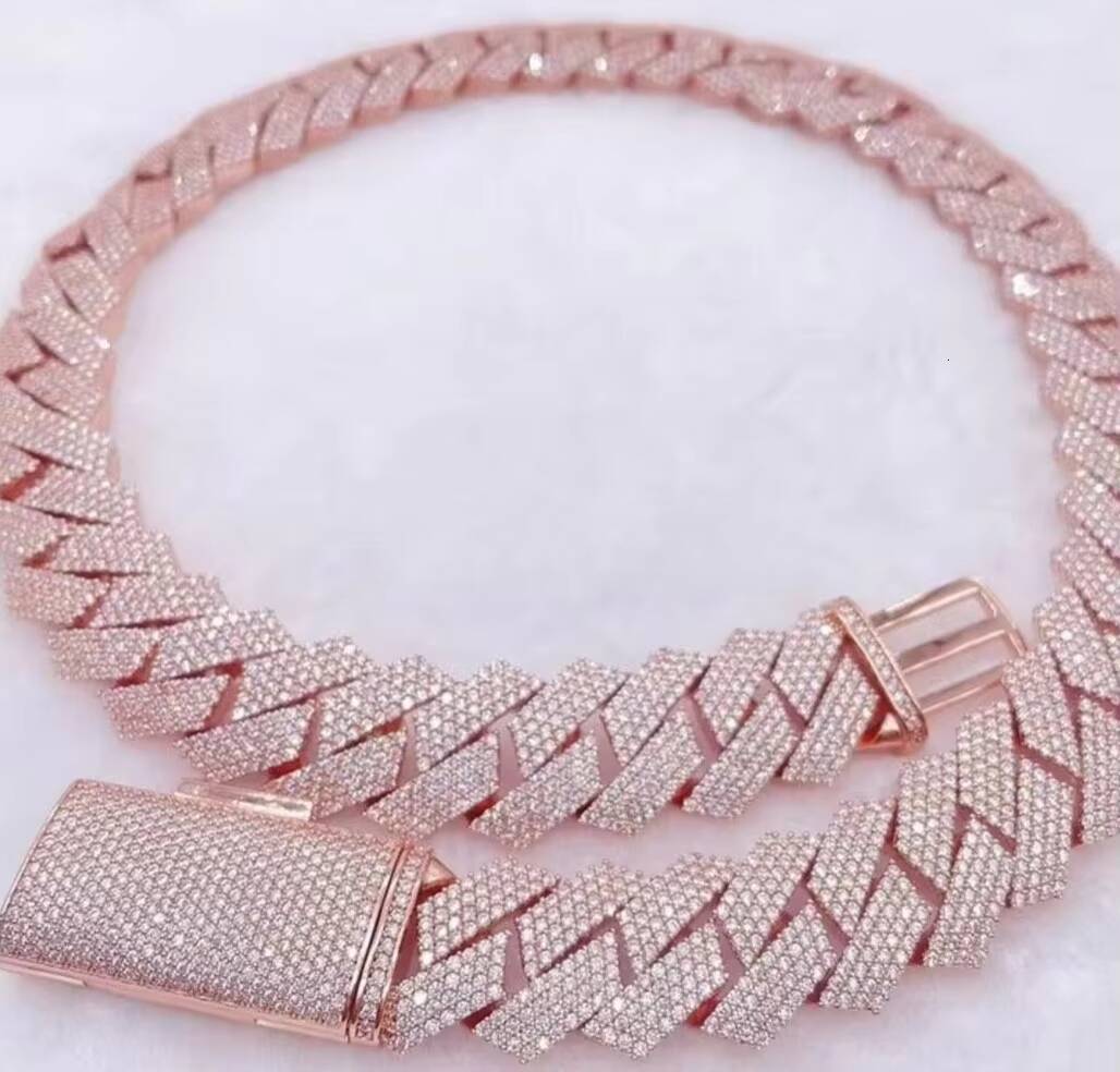 IGI Certified S925 Silver Rose Gold Plated Premium Quality Hip Hop Iced Out Custom VVS Diamond Fine Chains Necklaces Men