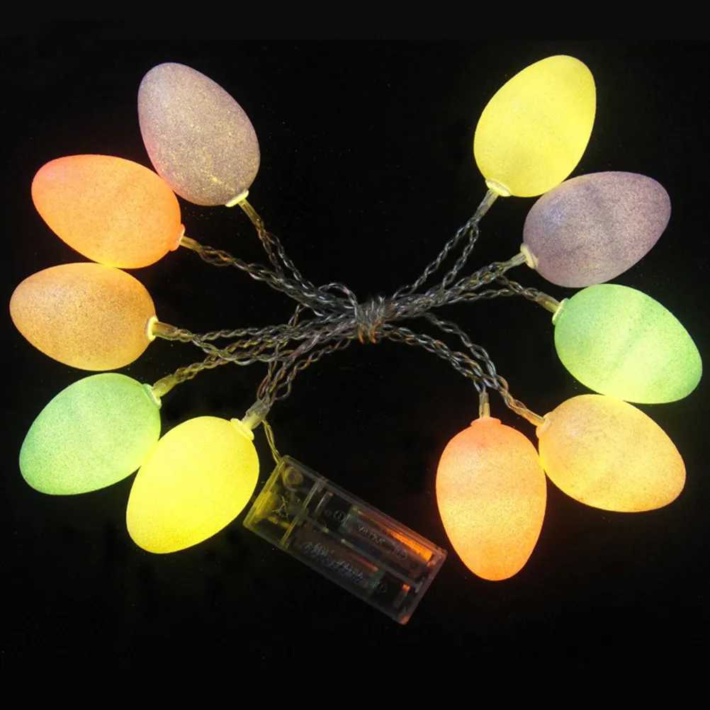 10 Easter Egg String Lights Creative Powered Warm White LED Lights for Home Garden Porch Party Decoration Easter H260316
