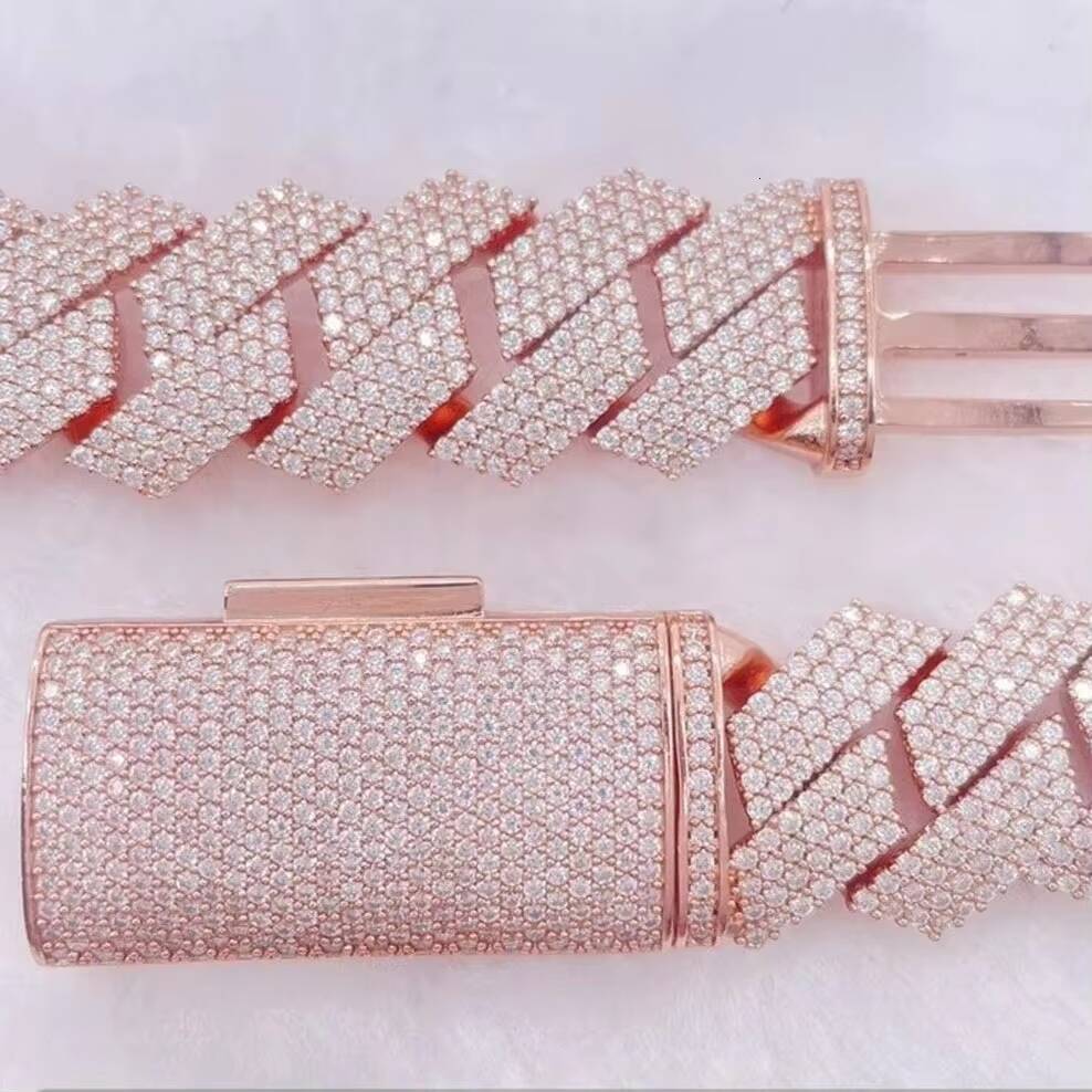 IGI Certified S925 Silver Rose Gold Plated Premium Quality Hip Hop Iced Out Custom VVS Diamond Fine Chains Necklaces Men