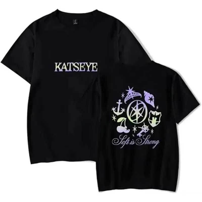 2025 Katseye Merch Distressed Tee Unisex Fashion Pop Music Short Sleeve Shirt Sweatwear Streetshirt Cool Summer T-Shirt Tops M260317