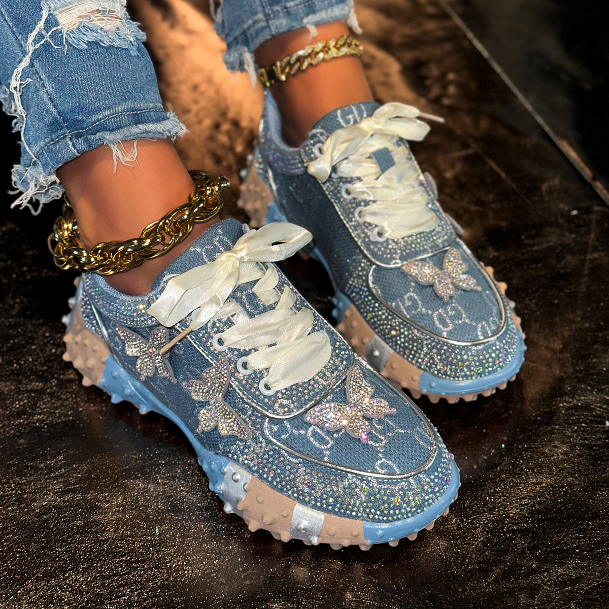 Womens designer Sneakers Water Anti slip leisure Fashion Rhinestone Luxury Training Shoes 2026 New Outdoor Platform Anti-slip column Anti Slip Running
