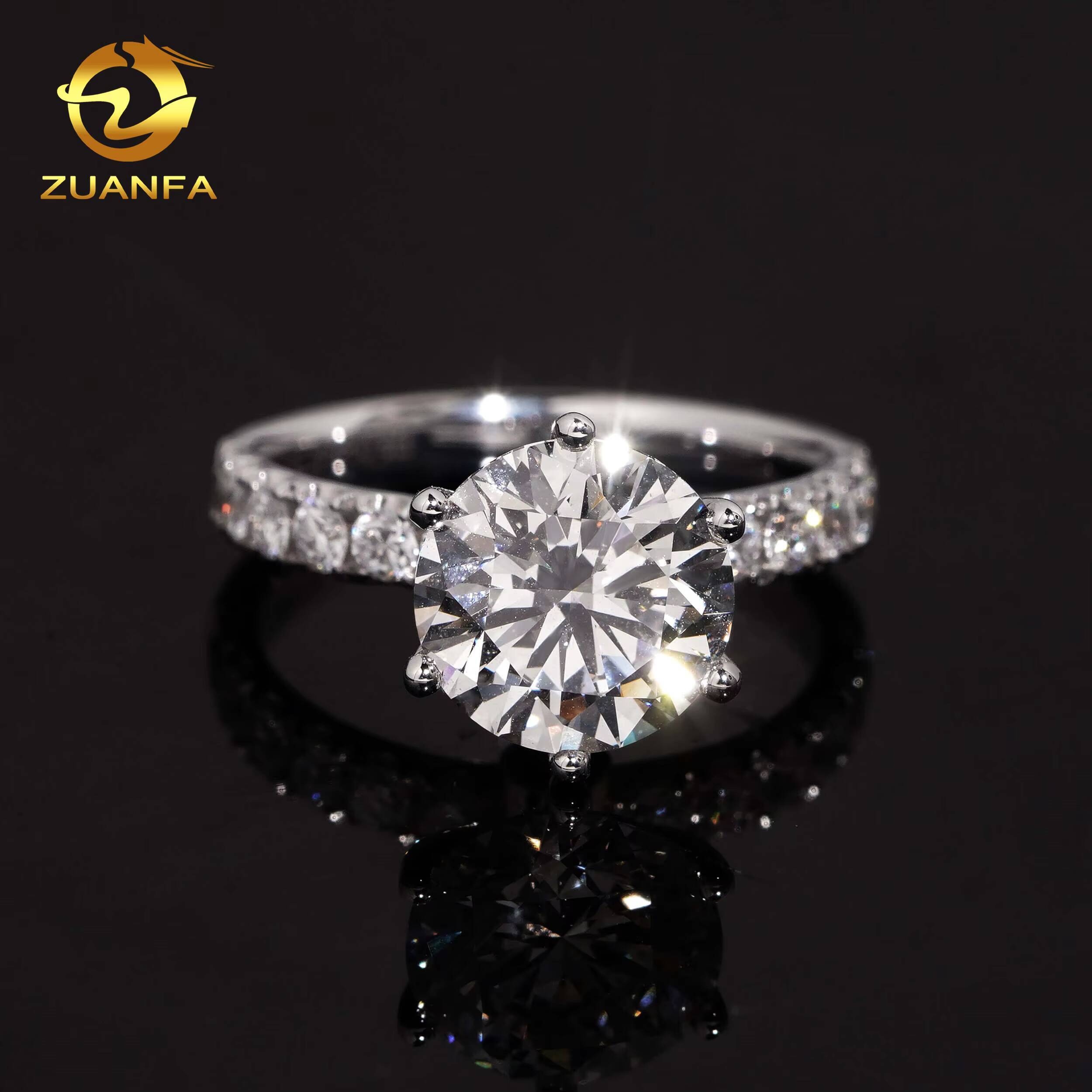 IGI Certificate Fine Jewelry Women Fashion 3 Ct Lab Grown Diamond VVS Engagement Wedding Ring in 18K Gold