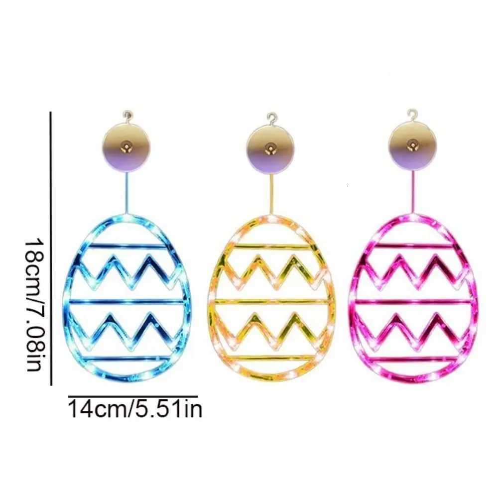 Durable Plastic Easter Window Lights Wall Hanging Lightweight Egg Suction Cup Light Multicolor String Lights Party H260316