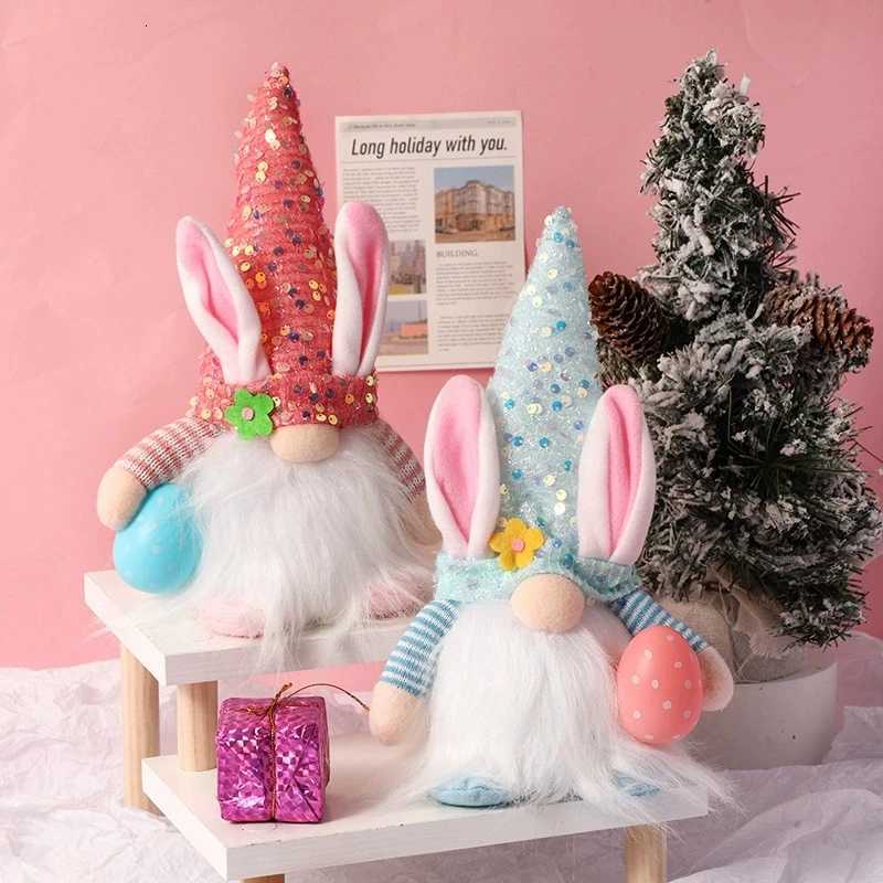 Easter LED Glowing Faceless Gnome Doll Cute Rabbit Ornament Kids Gift Favors 2025 Spring Easter Decoration for Home Party Supply H260316