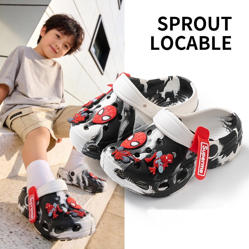 kids clogs boys slippers kids anti-slip slippers eva waterproof clogs cartoon clogs beach sandals for kids shower slippers for boys lightweight kids s