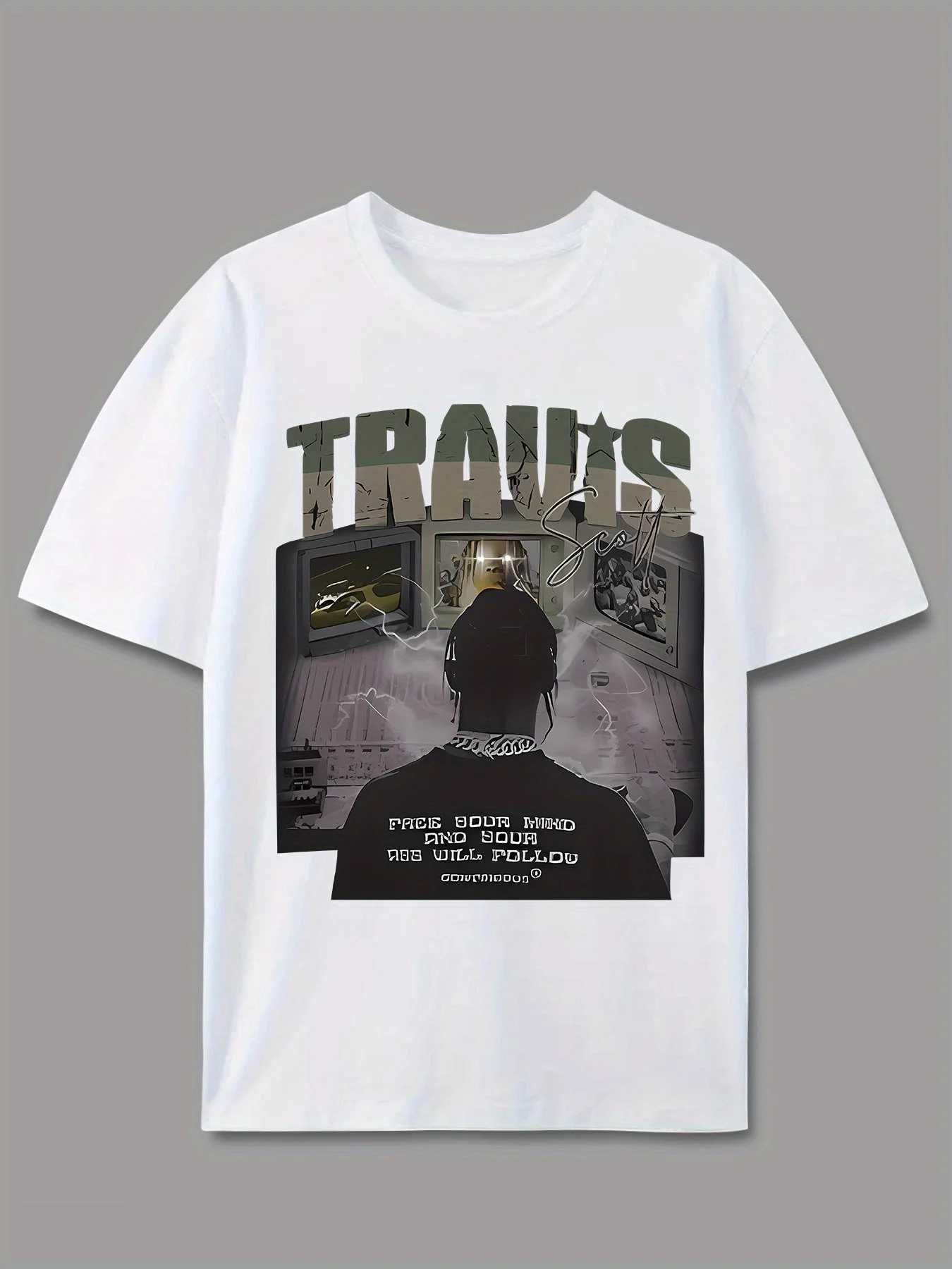 Summer American Streetwear Graffiti Men T-shirt High Street Trendy Style Couple Version 100 Pure Cotton Soft Material M260317