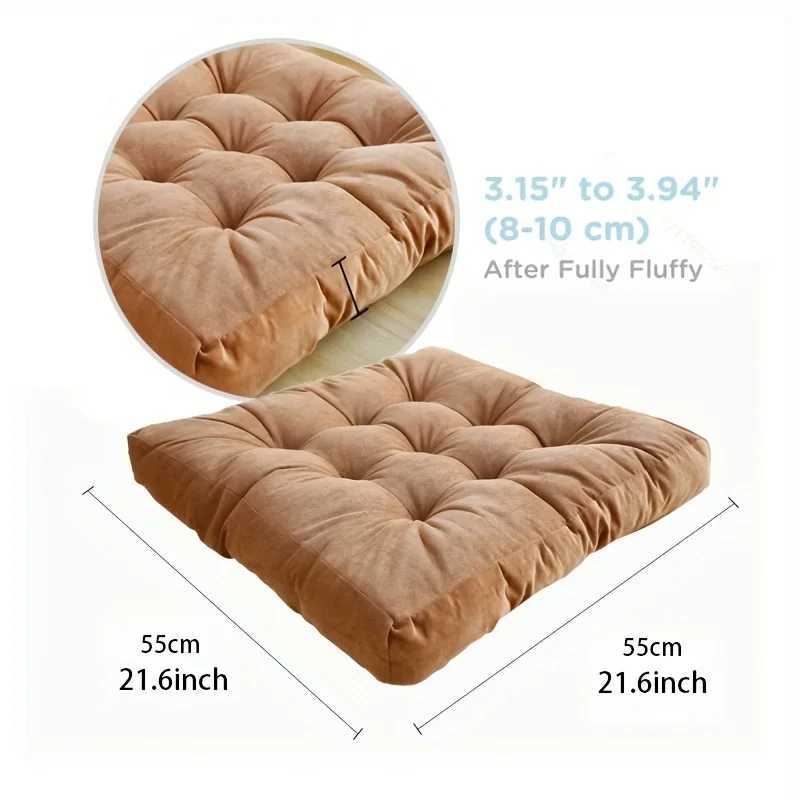 Multi-Scenario Corduroy Tatami Cushion Thick Floor Yoga Pillow for Sofa Bed Balcony Large Plush Futon Meditation Seat D260317