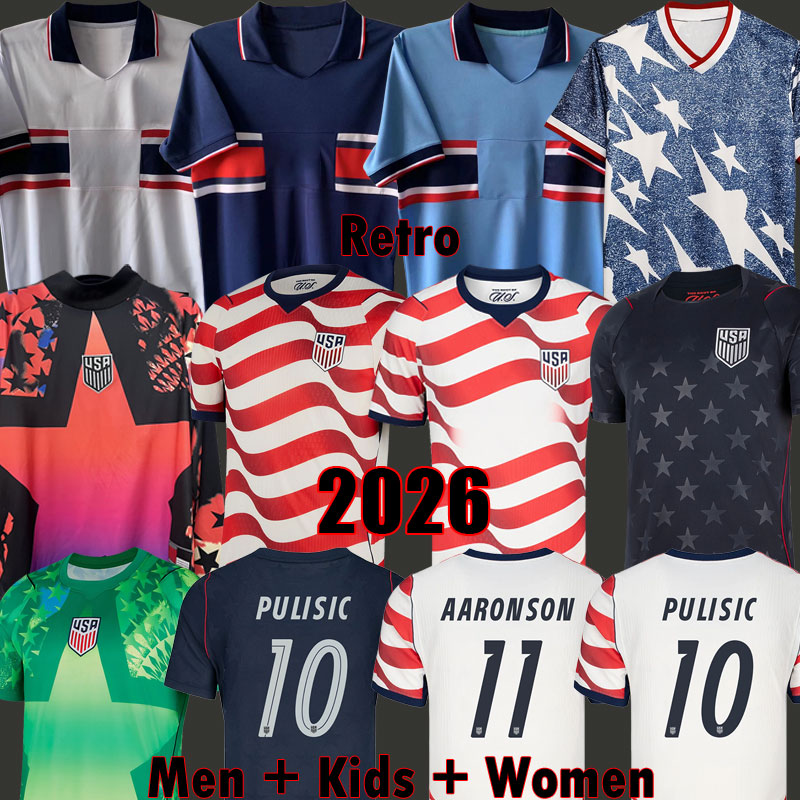 2026 World Cup USMNT Soccer Jerseys PULISIC MCKENNIE USAs Football Jersey WOOD MORGAN 26 27 America Football Shirt United Stateses Camisetas Men Kids Kits