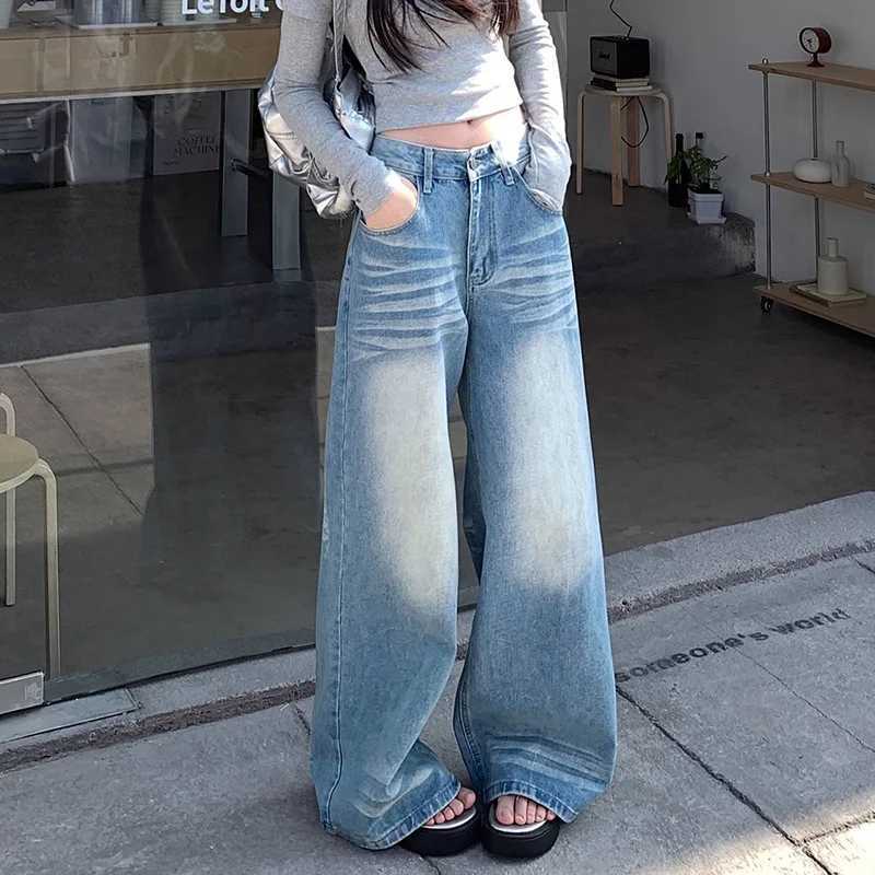 Female Comfortable Loose High Waist Jeans Women Fashion Straight Leg Pants Hot Sale s Chic Leisure Denim Trousers M260317