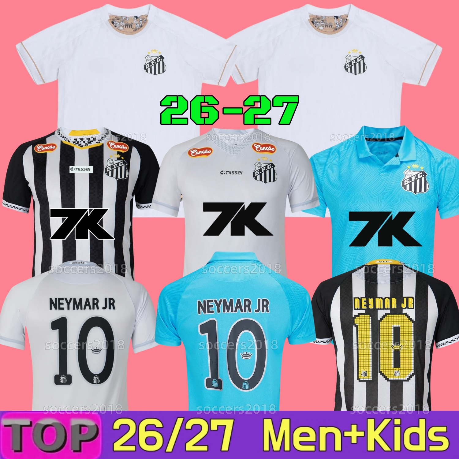 2026 2027 Santos FC NEYMAR JR soccer jersey PELE Felipe Jonatan Kaio Jorge Pinto PATO SANCHEZ 2012 13 retro jersey GUILHERME 25 26 27 Home S.F.C. Football shirt men kids kit