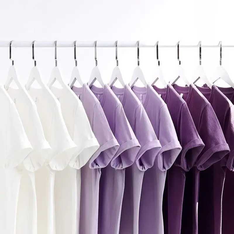 Mens and Womens T-shirts 300G Heavy Gray Round Neck Short-sLeeved T-shirts Womens Basic Pure Cotton Simple M260317