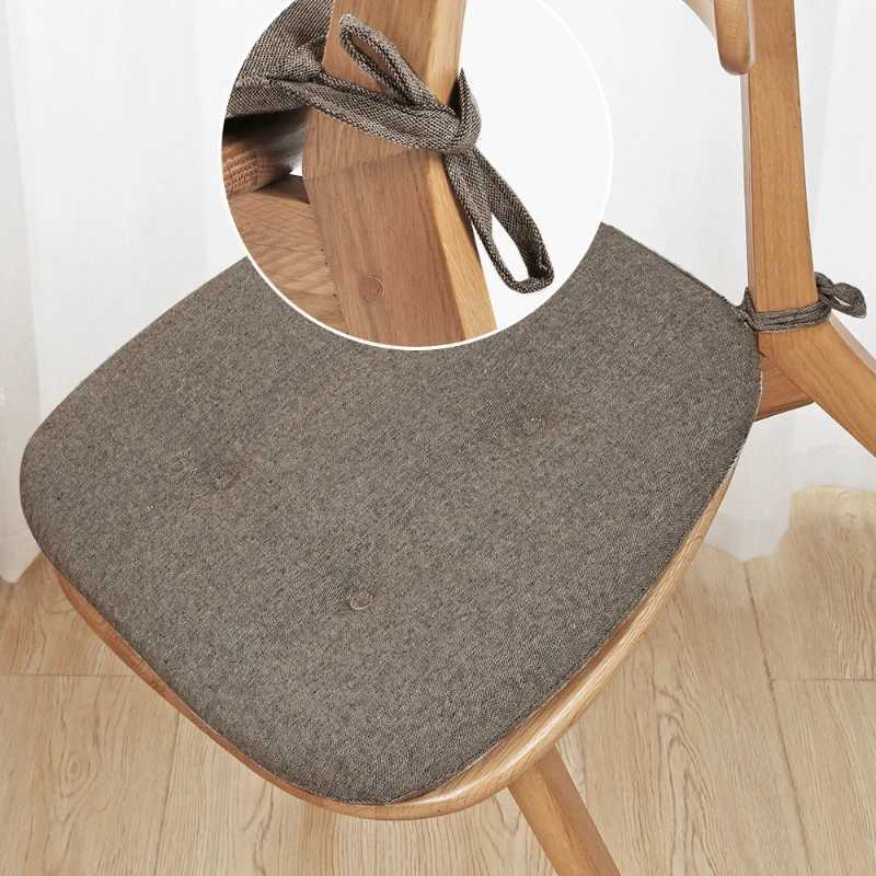Universal Dining Chair Cushion Thickened Keep Warm Cotton Linen Seat Pad Horseshoe Shape Breathable All Season Home Use Cushion D260317