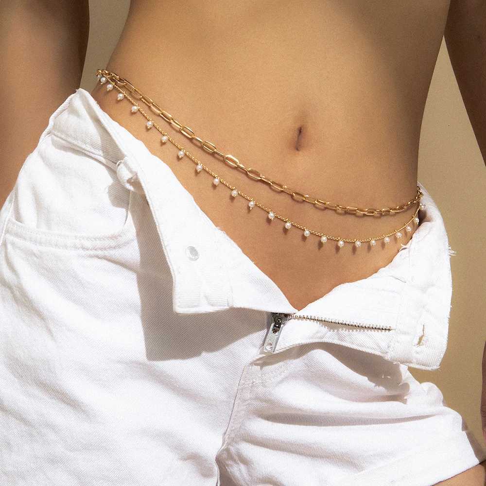 MinaMaMa Stainless Steel Paperclip Chain Waist Chain For Women Minimalist Beach Bikini Sexy Belly Chain Body Jewelry H260316 - view 7
